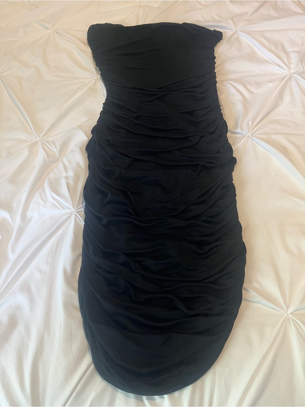 Michael Kors Strapless Ruched Black Cocktail Dress 8
